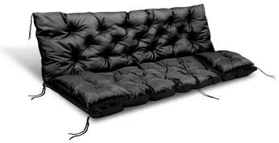 Image de Coussin de jardin 180x60x50 cm + 2 coussins pour balançoire hollywoodienne imperméable noir
