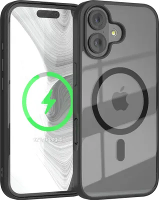 Produktbild von EAZY CASE Clear MagSafe Case für Apple iPhone 17, Qi-Charging, Silikon mit Kameraschutz, Bumper Case in Schwarz