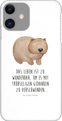 Produktbild von Mr. & Mrs. Panda Iphone 11 Handyhülle Wombat - Weiß - Geschenk, Spruch, Australien, Handy Schutzhülle, XS, Hülle, Cover, Das Leben Ist schön, Motivation, Tiere