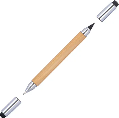 Produktbild von 5x 2in1 Touchpen Kugelschreiber und endlos Mine aus Bambus