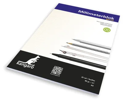 Productafbeelding van kangaro K-5594 kangaro Millimeterpapier-Block, DIN A4, 80 g/qm, 25 Blatt