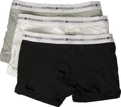 Image de TH TOMMY HILFIGER boxer homme pack 3 pièces sous-vêtements en coton stretch élastique visible article UM0UM02761 TRUNK 3P, XL - Waist cm 98-103 /  Waist inch 38.5-40.5, Cotone 95%,Elastan 5%
