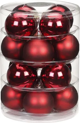 Produktbild von Weihnachtskugeln 16 Stk 7.5cm bordeaux matt/glanz