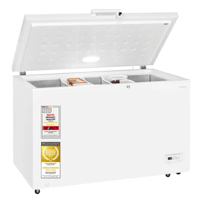 Produktbild von Exquisit Gefriertruhe 371 l | Energieklasse E | Schnellgefrieren | Kühlfunktion | 36 Std. Lagerzeit | leise 39 dB | GT5400-HE-041E weiss | Weiß
