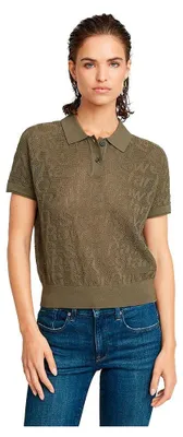Productafbeelding van G-STAR RAW Pointelle lichtgewicht poloshirt, damesmodel