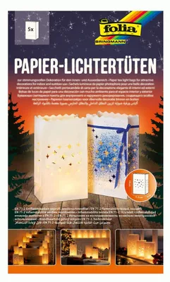 Productafbeelding van Lichtzakjes papier - Kerstboom - 5 stuks - 19 x 11,5 x 7 cm