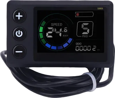 Zdjęcie produktu dla Elektryczny miernik z wyświetlaczem LCD S869 DC 24 V 36 V 48 V Panel sterowania z ekranem i złączem SM do rowerów i skuterów