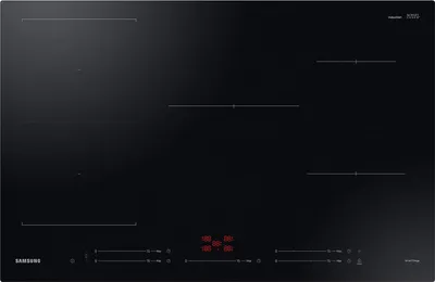 Image de Samsung NZ85C5047FK/U1, Noir, Encastrable, 80 cm, Plaque de cuisson à induction avec zones, Verre, 5 zones/zones