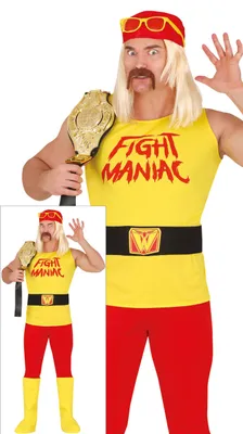 Immagine prodotto di Wrestler Campione Combattente Abbigliamento Eroe Sportivo Carnevale, Taglia: 52 - 54 (L) Colore: Giallo