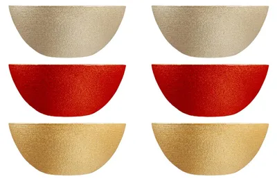 Produktbild von H&H 6er Set Festtagsbecher aus Glas farbig sortiert 22cm