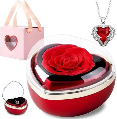Produktbild von Ewige Rose – Konservierte Blume in Herzform – Blumen als Geschenk für Frauen – Valentinstag/Hochzeitstag/Weihnachten – Allergikerfreundlich – 100% echte Blumen – Blumen als Geschenk