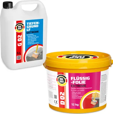 Produktbild von Flüssigfolie 12kg Abdichtung Dichtset Balkon Bad Tiefengrund 5L Außen Innen H203
