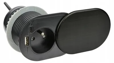 Produktbild von Design Light SLIDE BOX Einbau-Steckdose 230V USB schwarz