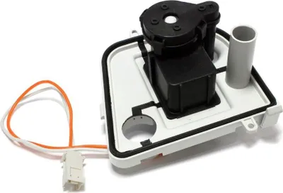 A water pump for a dryer, shown from a slightly elevated angle against a white background.