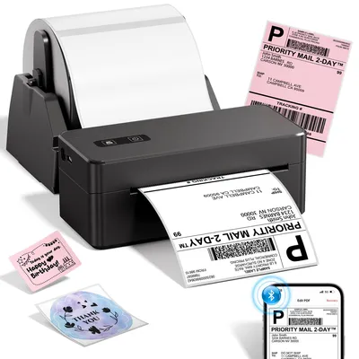 Zdjęcie produktu dla Drukarka etykiet termiczna - Etykiety wysyłkowe 4 x 6 - Bluetooth i USB - Windows, Mac OS, Chrome OS