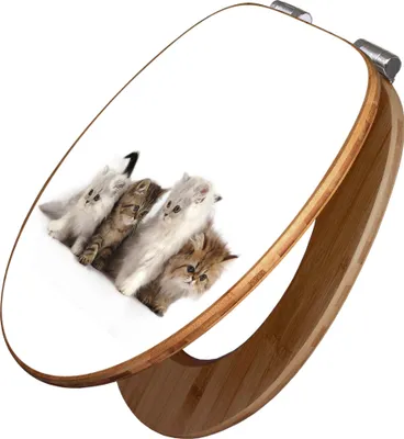 Produktbild von banjado Design WC Sitz Bambus Absenkautomatik -Kaetzchen - Toilettendeckel mit Absenkautomatik Holz/hochwertiger Bambus Klodeckel/WC-Sitz für alle gängigen Toiletten [TDB2 10015]