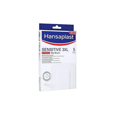 Produktbild von Hansaplast Sensitive 3XL, 10 x 15 cm, Rechteckig, Weiß, 5 Stück(e)