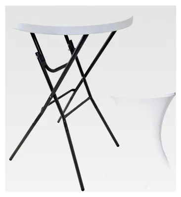 Produktbild von Stehtisch Ø 80 cm mit Husse, Bistrotisch, Partytisch, Klapptisch, Biertisch + Decke
