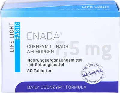 Obrázok produktu pre LIFE LIGHT Enada koenzým 1 NADH tablety, 80 tabliet