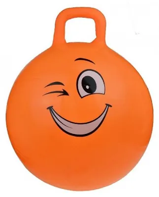 Image de Ballon sauteur smiley clin d'oeil 55 cm orange - skippy ball - jeu pour rebondir enfant