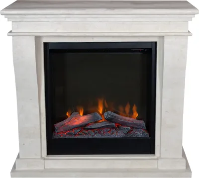 Image de Xaralyn cheminée électrique - Kreta-Mini ELE-SWU - blanc pierre naturelle - 1500 Watt chauffage - avec télécommande - cheminée encastrable inclus - cheminée décorative