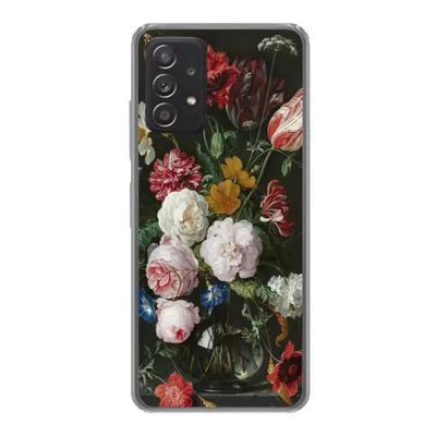 Produktbild von MuchoWow® Handyhülle Schutzhülle Hülle für Samsung galaxy a73 Stilleben mit Blumen in einer Glasvase - Gemälde von Jan Davidsz. de Heem Silikon Softcase Handy Hülle - Handyhülle
