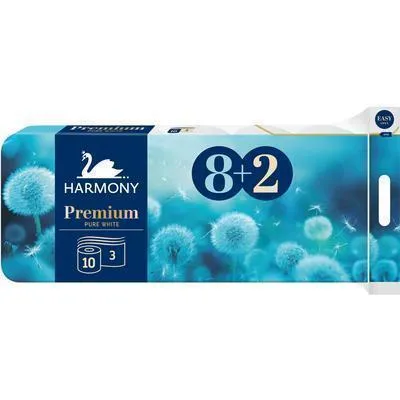 Obrázok produktu pre Toaletný papier 3-vrstvový HARMONY PREMIUM – 8+2ks 30502