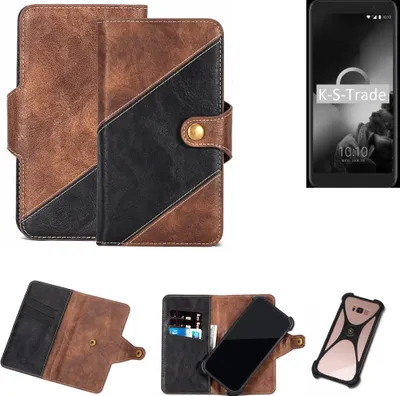 Produktbild von K-S-Trade Handyhülle Schutzhülle Bookstyle Case kompatibel mit Alcatel 1X (2019) Klapphülle Cover Hülle Schutztasche 1x