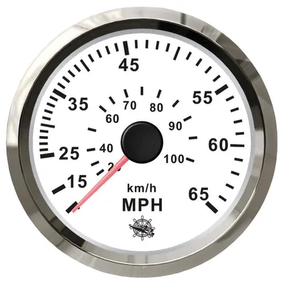 Obrázek produktu pro Pitotův rychloměr 0-65 MPH bílý/leštěný , 1 kus