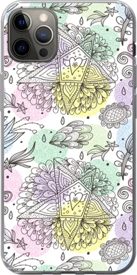 Produktbild von MuchoWow® Handyhülle Schutzhülle Hülle für Telefoonhoesje iPhone 12 Pro Max Mädchen - Blumen - Sterne - Muster - Mädchen - Kinder - Kinder Silikon Softcase Handy Hülle - Hartschale