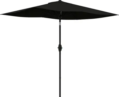 Image de Outsunny Parasol de jardin Parasol droit Parasol rectangulaire inclinable 2 x 3 m avec manivelle toile polyester impermšŠabilisšŠe haute densitšŠ 180 g/m? noir