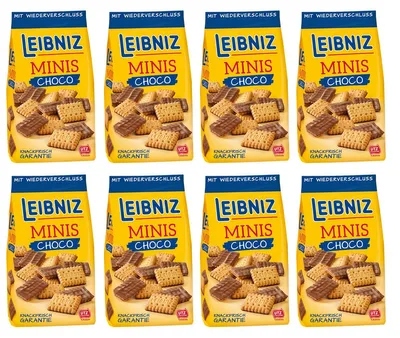 Produktbild von Bahlsen Leibniz Minis Butterkekse mit schokolade 125g 8er Pack