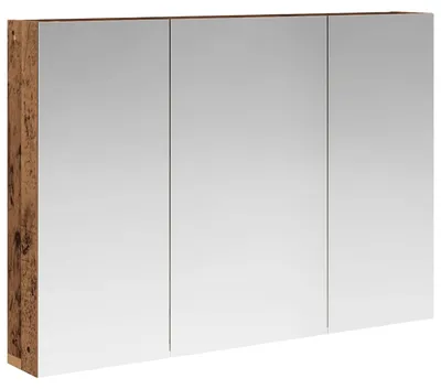 Zdjęcie produktu dla Szafka łazienkowa z lustrem i półką vidaXL z drewna postarzanego 100 x 14,5 x 70 cm
