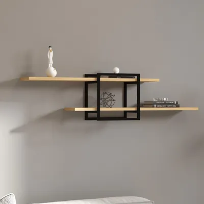 Immagine prodotto di Olivadi - Mensola, 120x18x30h cm Marrone Rovere Chiaro, 2 Ripiani