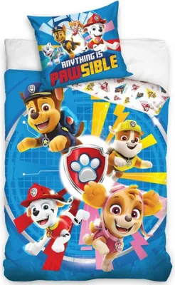 Produktbild von Paw Patrol Chase Skye Kinder Bettwäsche 2tlg. Set 135-140x200 65x65 cm