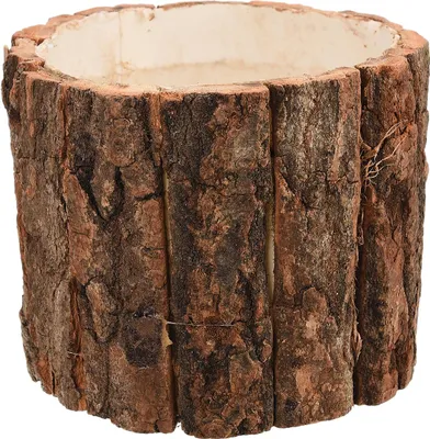 Produktbild von Rustikaler Blumentopf aus Baumrinde, 12 cm Durchmesser, 11 cm Höhe, für Zimmerpflanzen mit einzigartigem Design