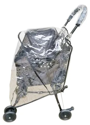 Produktbild von Regenschutz – Wasserdicht – Faltbar – Transparent – Mit Belüftungsöffnungen – Geeignet für Hundegehwagen – Material: PE/EVA