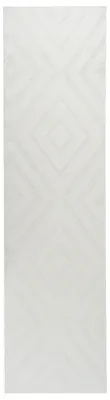 Produktbild von BELIANI Teppich Cremeweiß Stoff Einfarbig Rechteckig 80x300 cm Jacquard mit Muster Moderner Kurzhaar Kurzflor Flur Läufer Jacquardteppich