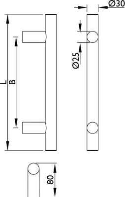 Produktbild von HERMAT Stoßgriff 8000,BA 900x30,L 1.200,ER