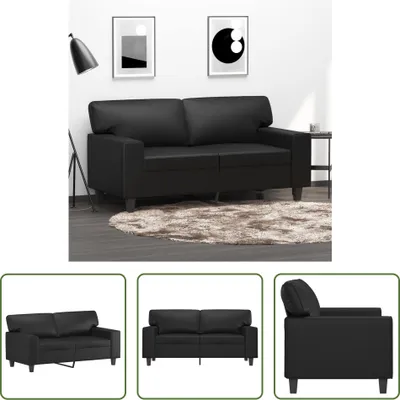 Produktbild von The Living Store 2-Sitzer-Sofa Schwarz 120 cm Kunstleder
