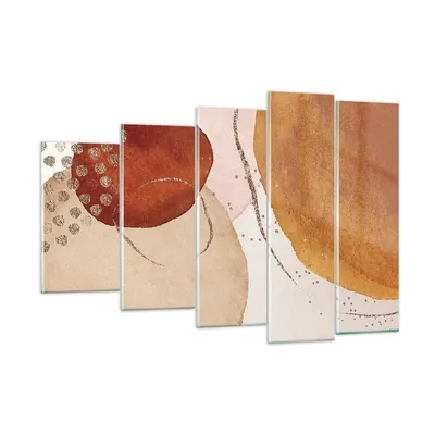 Produktbild von Bilder auf glas - 5 Teile - Orange Abstraktion Flecken - 150x100cm - Glasbilder - Wandbilder - Bilder - Wanddekoration aus Glas - Glas Bilder - Wandbild auf Glas - GEG150x100-4696