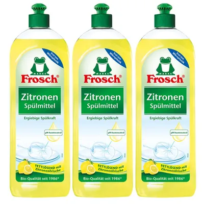 Produktbild von Frosch Zitronen Spülmittel 750ml - Frei von Mikroplastik (3er Pack)