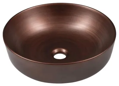 Productafbeelding van Sapho PRIORI keramisch wastafelblad, diameter 41,5 cm, koperkleurig