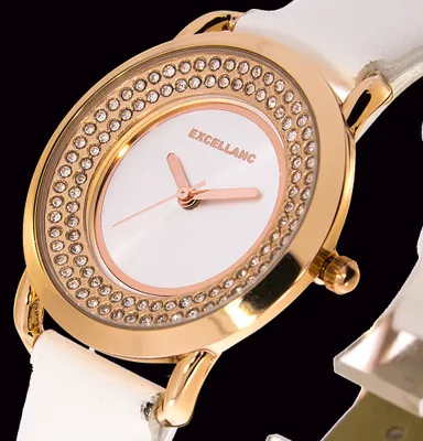 Produktbild von Damenuhr Excellanc Uhr Farbe rosegold weiß 34mm