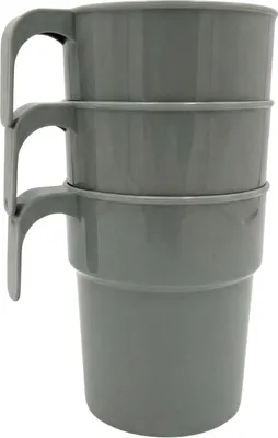 Immagine prodotto di Bicchieri in plastica riutilizzabili per caffè 3 pz. 300 ml Grigio