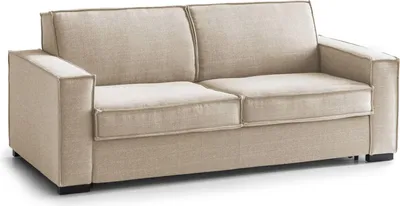 Produktbild von Schlafsofa Abigail, Großes 2-Sitzer-Sofa, 100%  Italy, Wohnzimmersofa mit drehbarer–ffnung, aus gepolstertem Stoff, mit Standard-Armlehnen, Cm 200x95h90, Beige