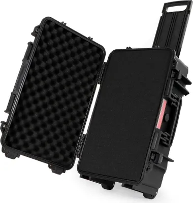 Immagine prodotto di Valigia universale Wiltec 54,5 x 32,4 x 21,5 cm, valigia di trasporto impermeabile con ruote, custodia protettiva in PP e fibra di vetro, valigia con schiuma cubica