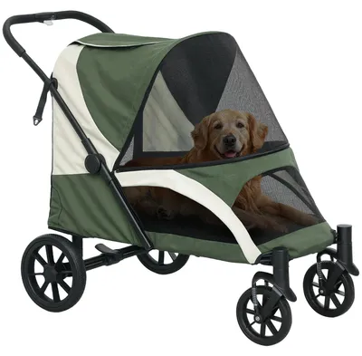 Immagine prodotto di Carrello per cani - Trasportino per cani - Carrello per animali domestici - Passeggino pieghevole - Trasportino - Adatto fino a 30 kg