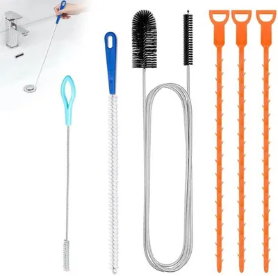Image de Kit Azomor comprenant 6 brosses flexibles et nettoyeurs de canalisations pour diverses applications