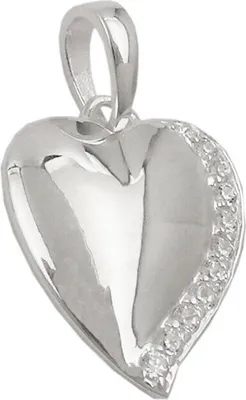 Produktbild von Anhänger Silberanhänger Herz mit weißen Zirkonia 925 Silber Damen